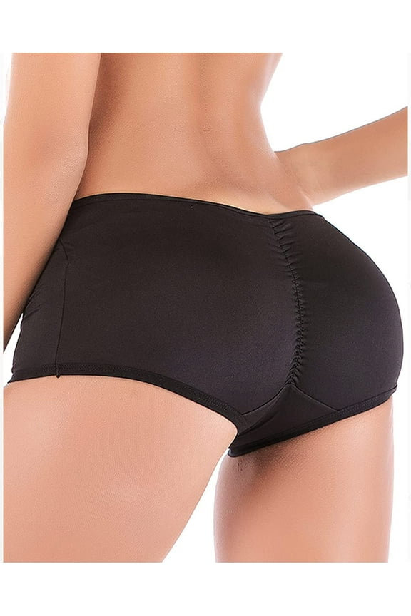 Women's Boy Short Style Butt Booster Enhancer - Black - Medium