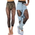 thumbnail image 1 of ToBeInStyle Women's Capri Floral and Blossoms Fishnet Tights - Black, 1 of 6