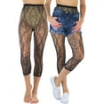 thumbnail image 1 of ToBeInStyle Women's Capri Footless Tights Garden of Flowers Fishnet - One Size, 1 of 6
