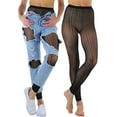 thumbnail image 1 of ToBeInStyle Women's Capri Leon Stripes Fishnet Tights - Black, 1 of 4