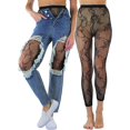 thumbnail image 1 of ToBeInStyle Women's Capri Rose Overgrowth Fishnet Tights - Black, 1 of 4