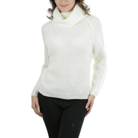 ToBeInStyle Women's Classic Knit Fold Over Turtleneck Pullover