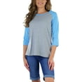 thumbnail image 1 of ToBeInStyle Women's Classic Two Color Cotton Baseball T-Shirts, 1 of 6