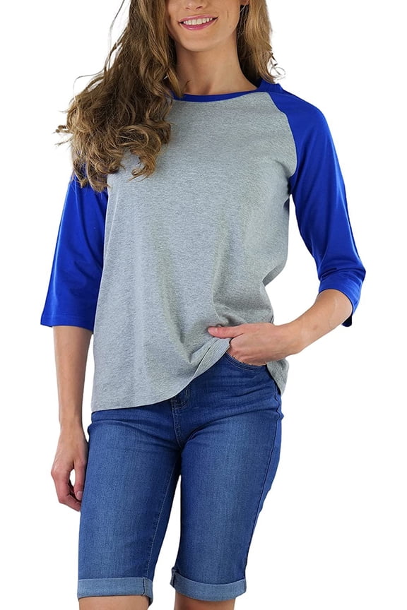 Women's Classic Two Color Cotton Baseball T-Shirts