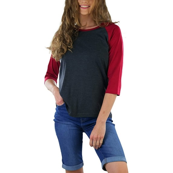 ToBeInStyle Women's Classic Two Color Cotton Baseball T-Shirts