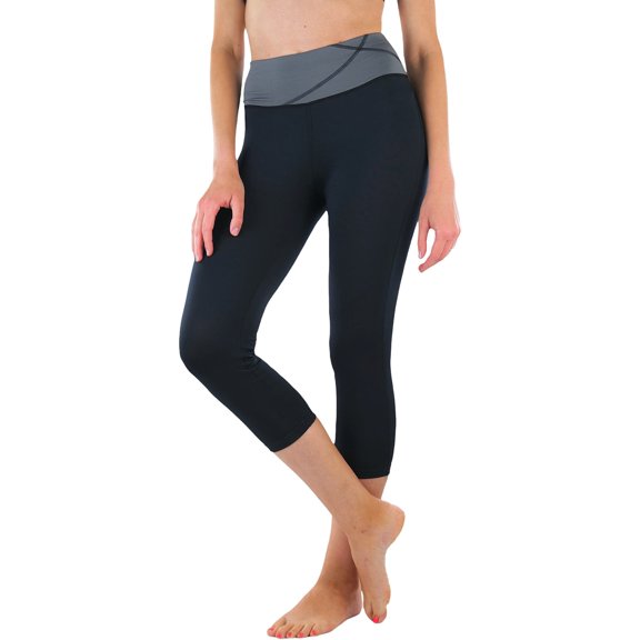 ToBeInStyle Women's Comfy Capri Yoga Pants with Criss-Cross Design