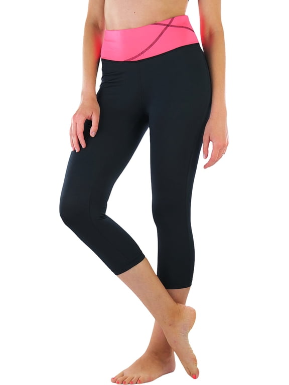 Women's Comfy Capri Yoga Pants with Criss-Cross Design