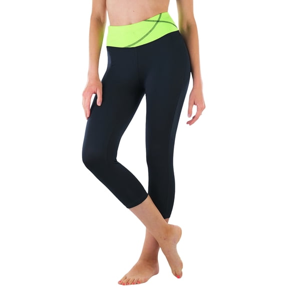 ToBeInStyle Women's Comfy Capri Yoga Pants with Criss-Cross Design
