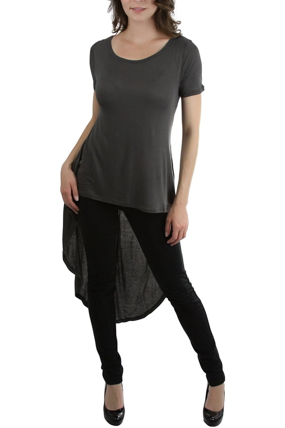 Women's Contemporary High-Low Longline Short Sleeve Tee