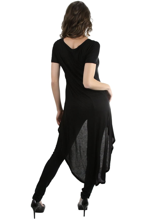 Women's Contemporary High-Low Longline Short Sleeve Tee