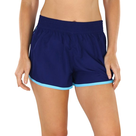 ToBeInStyle Women's Contrast Waistband Athletic Shorts