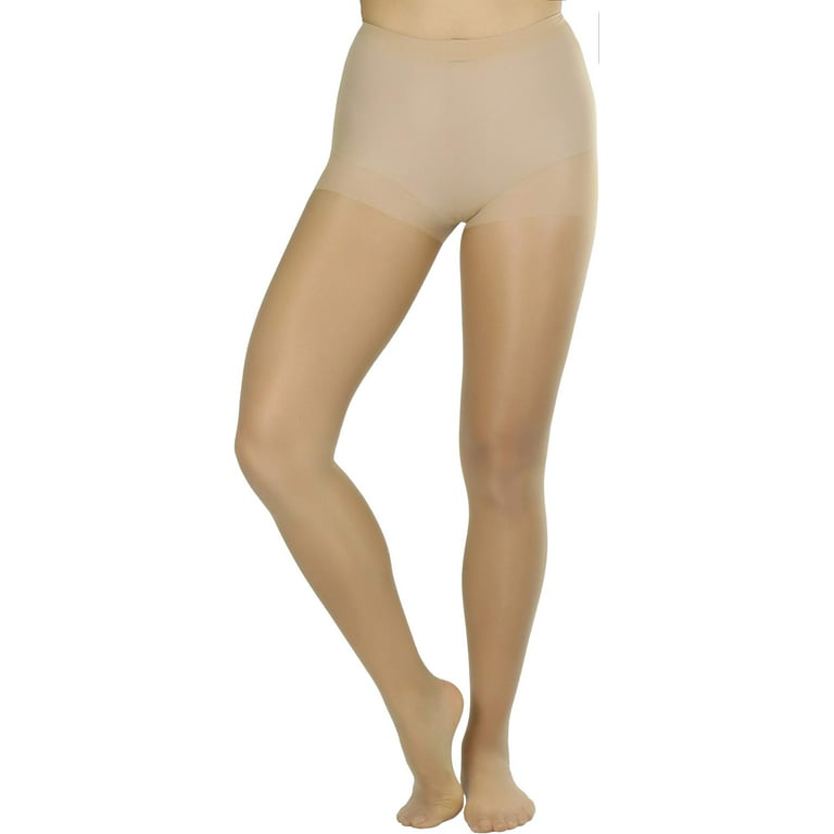 ToBeInStyle Women's Control Top Sheer Full Footed Panty Hose Hosiery  Stockings - NUDE 14 - One Size Regular