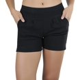 thumbnail image 1 of ToBeInStyle Women's Cotton-Blend Stretch Shorts, 1 of 4