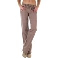 thumbnail image 1 of ToBeInStyle Women's Cozy Linen-Cotton Blend Heather Dye Pants - Mocha - Medium, 1 of 7