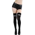 thumbnail image 1 of Tobeinstye Women's Cute Mustache Thigh High Tights Color: Black/White, One Size, 1 of 10