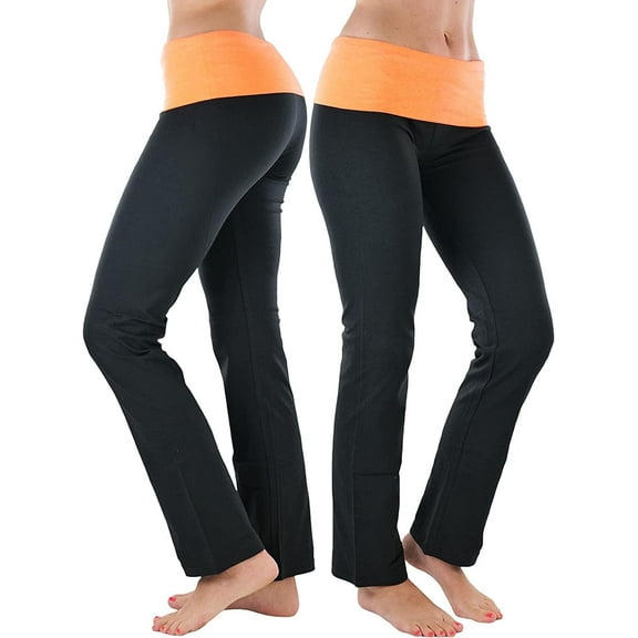 ToBeInStyle Women's Elastic Exercise Sweatpants w/Fold-Over Waistband