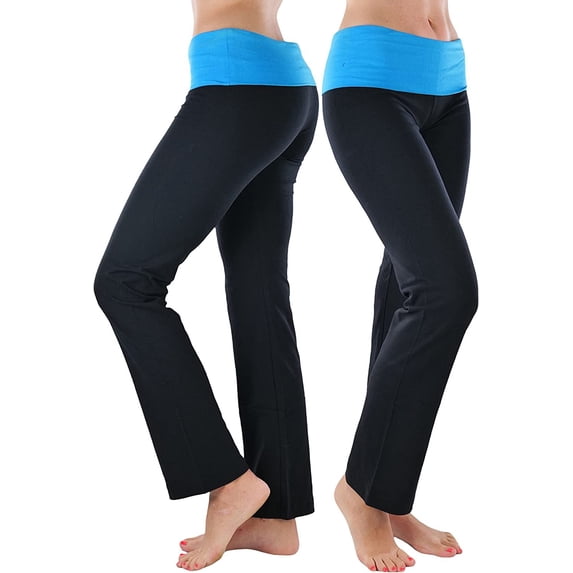 ToBeInStyle Women's Elastic Exercise Sweatpants w/Fold-Over Waistband