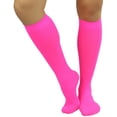 thumbnail image 1 of ToBeInStyle Women's Fashion Opaque Nylon Knee High Socks - Hot Pink, 1 of 6
