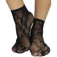 thumbnail image 1 of ToBeInStyle Women's Floral Lace Ankle High Socks - Black, 1 of 5