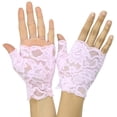 thumbnail image 1 of ToBeInStyle Women's Floral Lace Fingerless Gloves - One Size - Baby Pink, 1 of 6