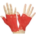 thumbnail image 1 of ToBeInStyle Women's Floral Lace Fingerless Gloves - One Size - Red, 1 of 5