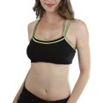 thumbnail image 1 of ToBeInStyle Women's Four Thin Metallic Strap Racerback Double Layer Bra, 1 of 5