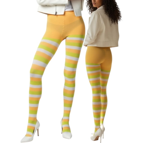 ToBeInStyle Women's Candy Corn Pattern Spandex Pantyhose Os Multicoloured