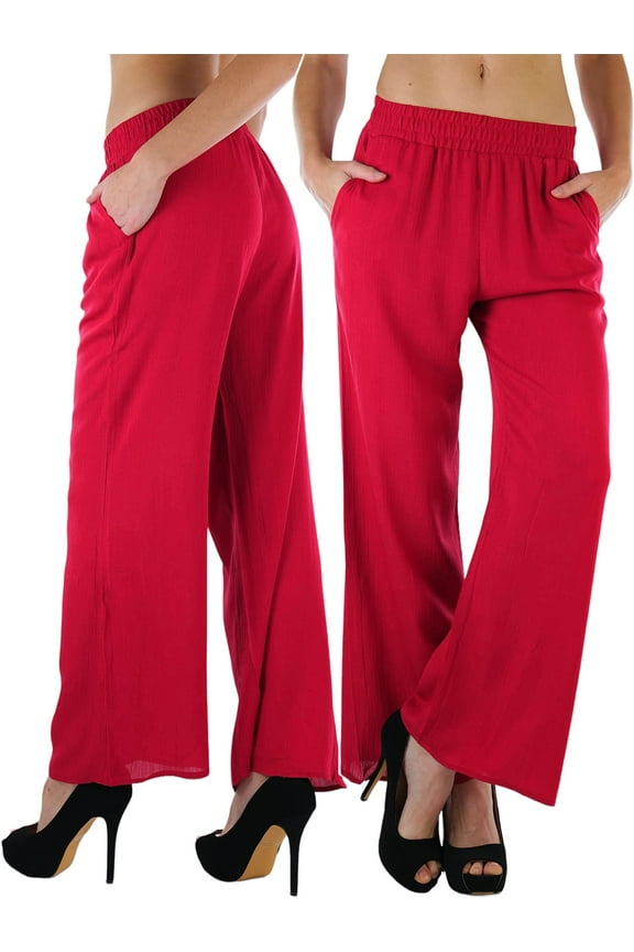 Women's Gauze Palazzo Crinkle Pants