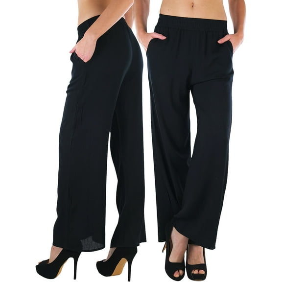 ToBeInStyle Women's Gauze Palazzo Crinkle Pants