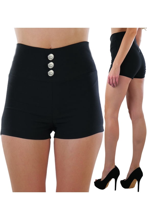 Women's High Waist Three Button Shorts