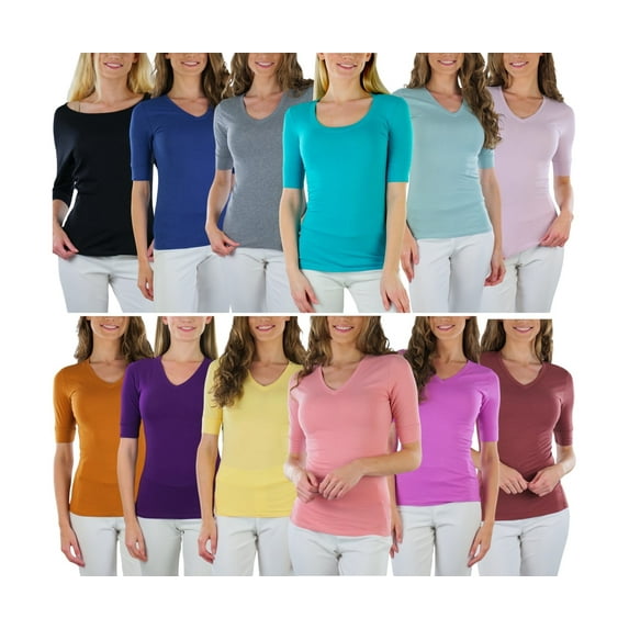 ToBeInStyle Women's Junior Pack of 5 Randomly Assorted Mid Sleeve T-Shirts - 9-11 Years