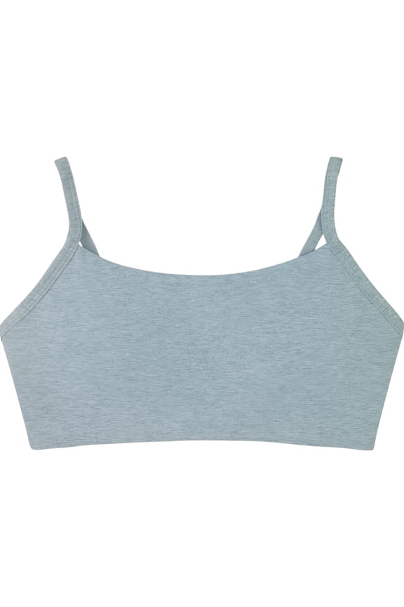 Women's Lightly Padded Wire Free Lightweight and Breathable Active Sports Bra w/ Spaghetti Straps - H.Grey - Large