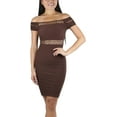 thumbnail image 1 of ToBeInStyle Women's Lightweight, Ruched Top, Fishnet Dress, 1 of 4