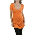 thumbnail image 1 of ToBeInStyle Women's Long Scoop Neck Tunic Dress with Cap Sleeves, 1 of 6