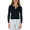 thumbnail image 1 of ToBeInStyle Women's Long Sleeve Button Up Ribbed Crew Neck Cardigan Sweater, 1 of 6