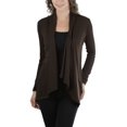 thumbnail image 1 of ToBeInStyle Women's Long Sleeve Cascade Open Hacci Cardigan, 1 of 4