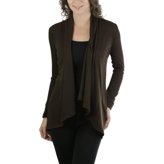 ToBeInStyle Women's Long Sleeve Cascade Open Hacci Cardigan