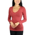 thumbnail image 1 of ToBeInStyle Women's Long Sleeve V-Neck T-Shirt, 1 of 4