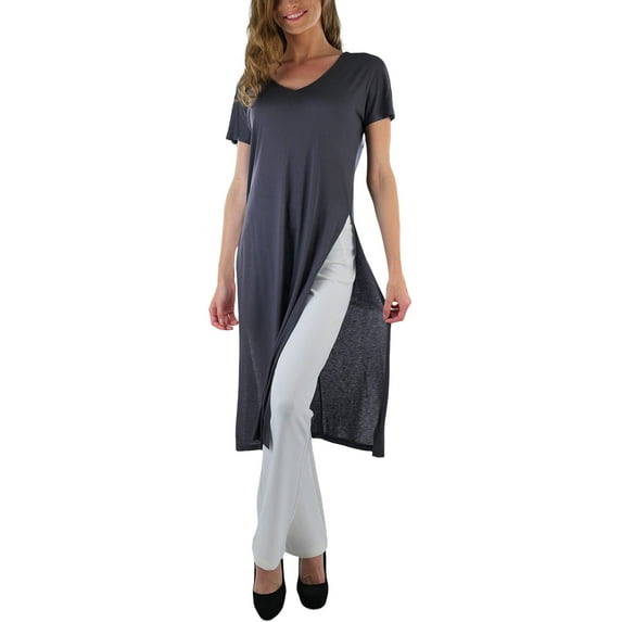 ToBeInStyle Women's Longline High-Slit Top