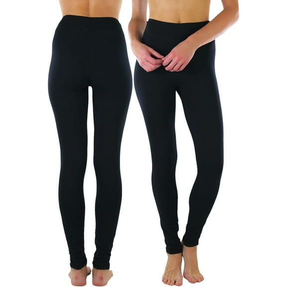 ToBeInStyle Women's Medium Weight Classic Breathable Cotton Legging - Black - Medium