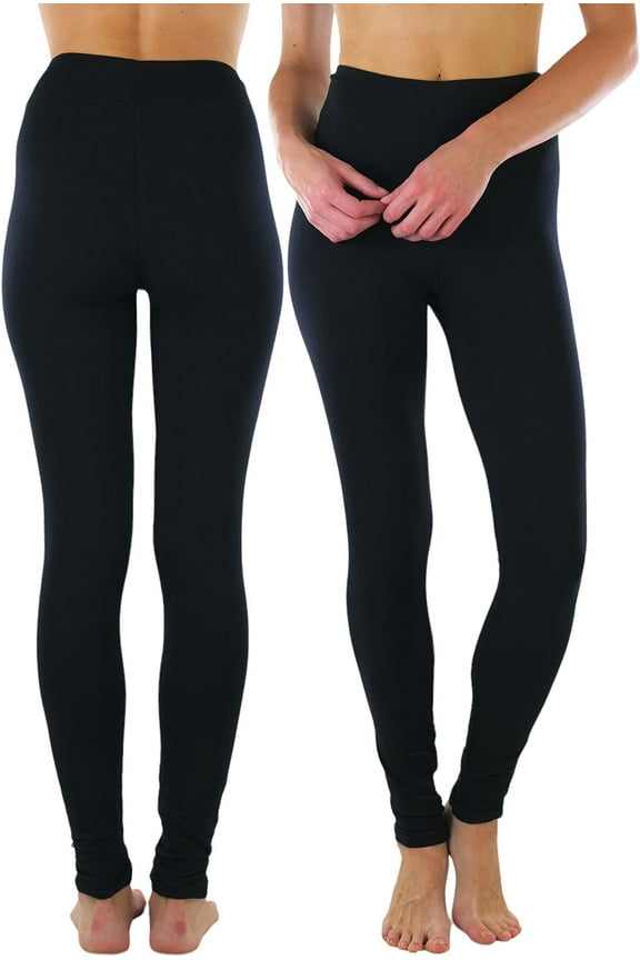 Women's Medium Weight Classic Breathable Cotton Legging - Black - Medium