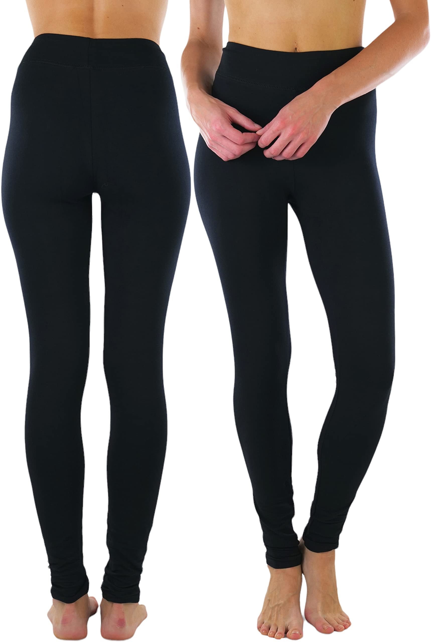 ToBeInStyle Women's Medium Weight Classic Breathable Cotton Legging - Black  - Small