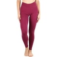 thumbnail image 1 of ToBeInStyle Women's Medium Weight Classic Breathable Cotton Legging - Burgundy - Medium, 1 of 5