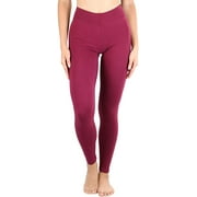 ToBeInStyle Women's Medium Weight Classic Breathable Cotton Legging - Burgundy - Small