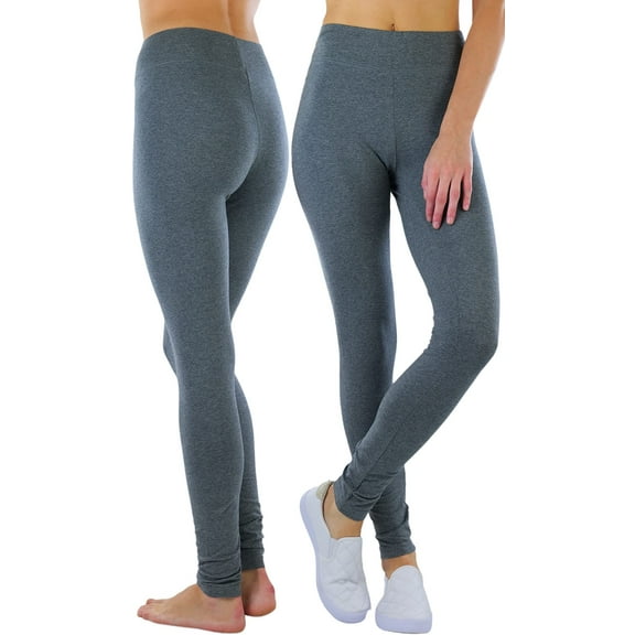 ToBeInStyle Women's Medium Weight Classic Breathable Cotton Legging - Charcoal - Medium