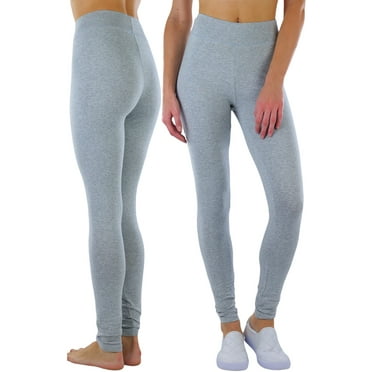 ToBeInStyle Women's Medium Weight Classic Breathable Cotton Legging - Heather Grey - Small