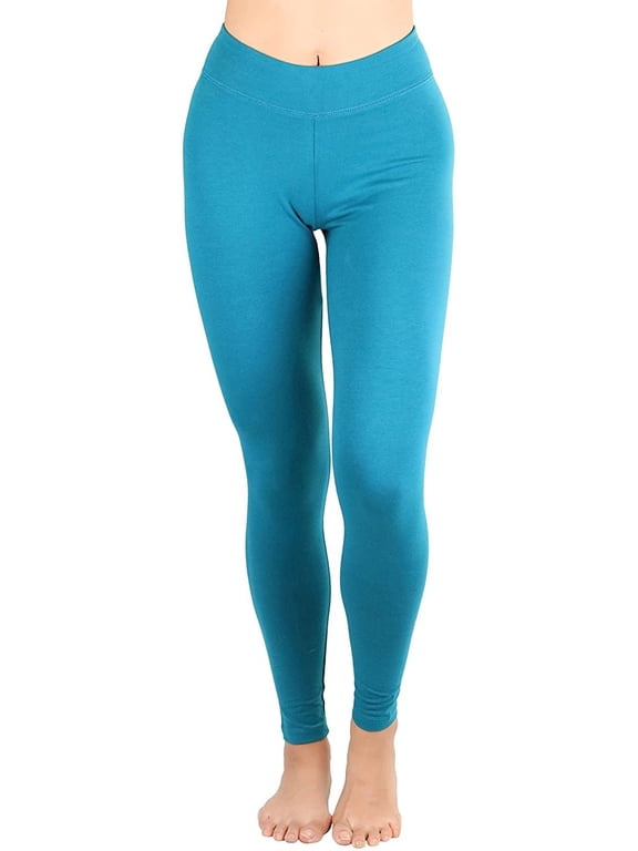 Women's Medium Weight Classic Breathable Cotton Legging - Peacock - Small