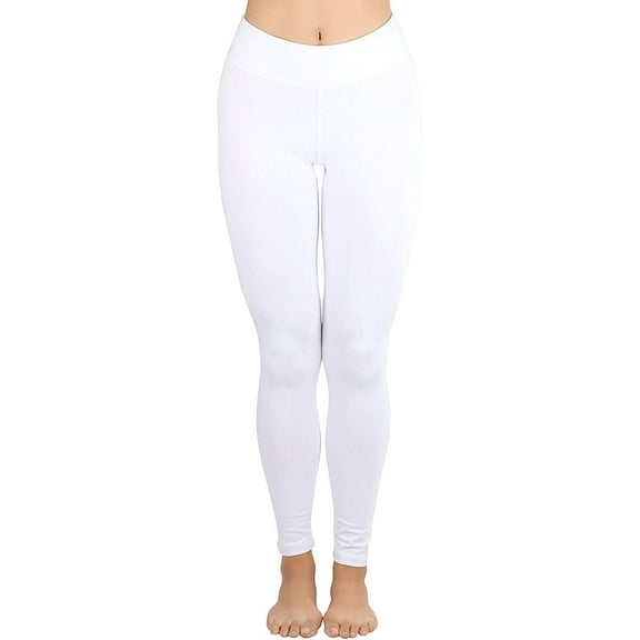 ToBeInStyle Women's Medium Weight Classic Breathable Cotton Legging - White - Small
