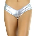 thumbnail image 1 of ToBeInStyle Women's Micro Metallic Shorts - Silver - One Size, 1 of 6