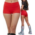 thumbnail image 1 of ToBeInStyle Women's Micro Mini Rave Booty Shorts Hipsters Cheeky Boyshorts - Red, 1 of 6